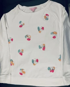 Maglione Lilly Pulitzer XS bianco con perline a forma di cuore disegni con perline - Foto 1 di 4