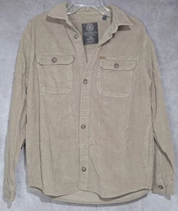 Buffalo David Bitton Mens Medium Brown Corduroy Button Front Shacket Pockets EUC - Picture 1 of 9
