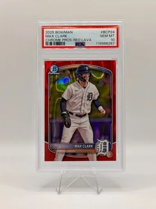 2025 Bowman Max Clark Chrome Prospect Red Lava Refractor /5 PSA 10 POP 1 #BCP-24 - Bild 1 von 2