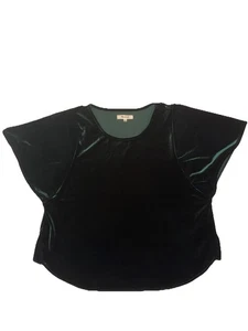 Madewell Shirt M Samt Velour Schmetterling Top Bluse Fichtengrün Urlaub - Bild 1 von 3