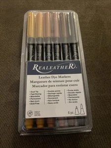 Realeather Crafts Leather Markers 6/Pkg-Earthtones - Picture 1 of 2