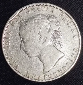 1899 Newfoundland 50¢ – .925 Silver (High Purity)– 0.345 ozt ASW – Canadian Coin - Picture 1 of 3