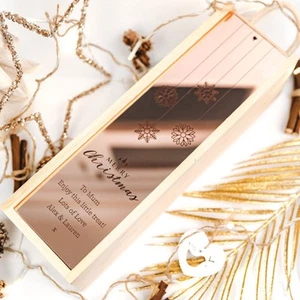 Luxury Personalised Christmas Wine Bottle Box - Picture 1 of 5