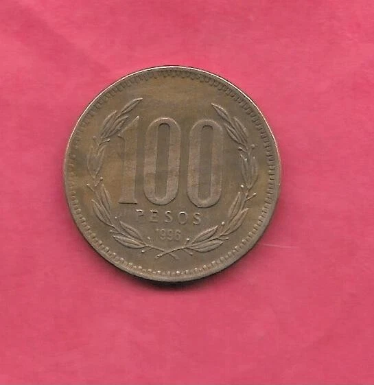 CHILE KM226.2 1996 VF VERY FINE-NICE LARGE OLD ALUMINUM BRONZE 100 PESOS COIN - Image 1 of 1