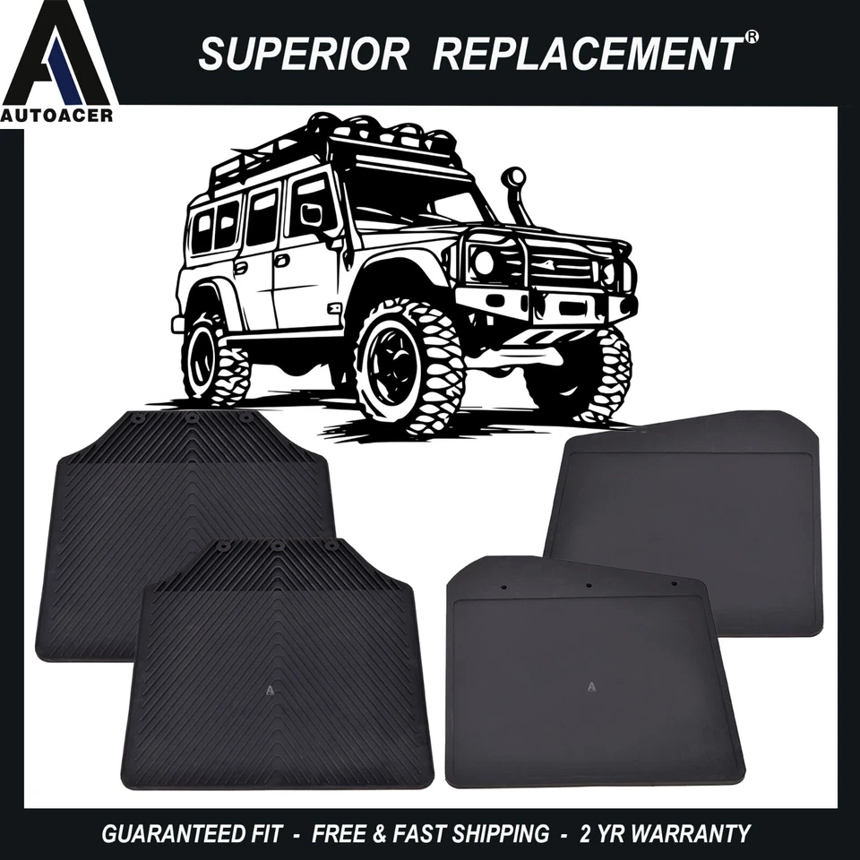 AUTOACER - 4p guardabarros delanteros y traseros para Land Rover Defender 90 110 130 1983-2016 Foto 1 de 4