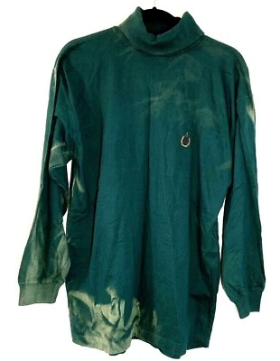 Vintage Bugle Boy Company Tie Dye Stain Green Turtleneck Shirt Mens Sz M Cotton - Image 1 of 4