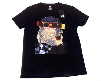XRAY Graphic T-Shirt Monkey with Sunglasses, Pipe, Hat Men's SM Navy Cotton  - Image 1 of 4