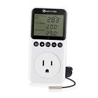 Digital Thermostat Outlet Plug With Timer, Day/Night Temperature 120V
