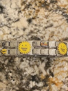 9mm & 18mm Summer Sun Italian Charm Bracelet New - Picture 1 of 7