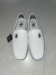 Beverly Hills Polo Club Mens White Loafers Shoes Size 10