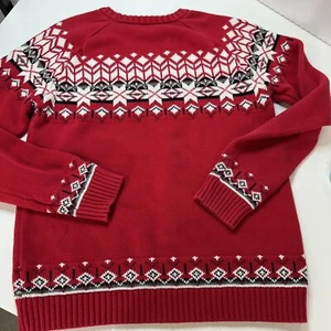 Hanna Andersson Cable Knit Nordic Sweater size 12 150 red christmas boys - Picture 1 of 9