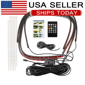 GEARZAAR RGB LED Strip Under Car Tube Underglow Underbody System Neon Light C - Picture 1 of 10