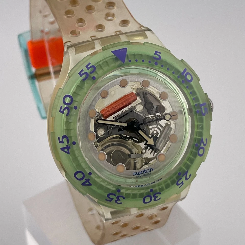 Reloj Swatch Hombre 38mm Caja Esqueleto Dial Bisel Giratorio Cuarzo Tres Manecillas Foto 1 de 4