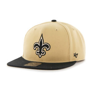 NFL New Orleans Saints Embroidered Flat Brim Two-Tone Wool Blend Cap by '47