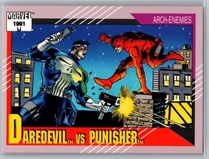 1991 Marvel Arch-Enemies Impel Trading Cards #116 Daredevil vs Punisher NM-MT+ - Bild 1 von 2