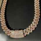 19Ct REAL MOISSANITE Men 16mm x 24" Miami Cuban Link Chain 14K Rose Gold Plated