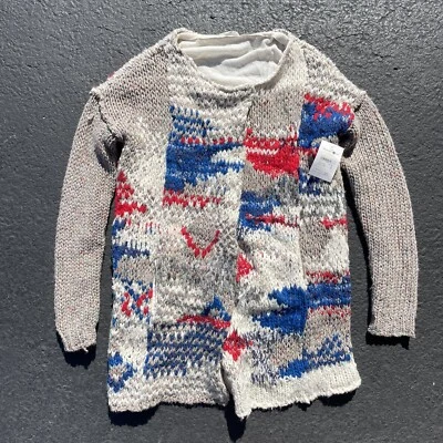 Cárdigan grueso tejido FREE PEOPLE para mujer S suéter mezcla de lana fuegos artificiales nuevo con etiquetas Foto 1 de 4
