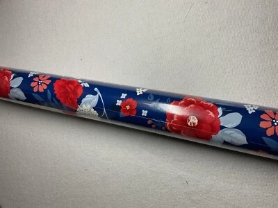 My Minds Eye Paper Table Runner 16 X 20 RED WHITE BLUE FLOWERS NIP - Image 1 of 2