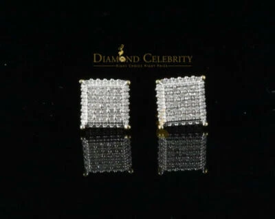 Pendientes cuadrados blancos Aretes Para Hombre plata 925 0,15 quilates diamantes para mujer y hombre Foto 1 de 4