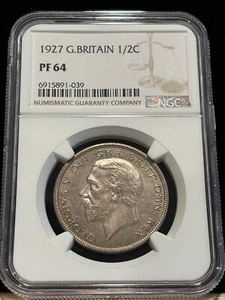 GREAT BRITAIN Half Crown 1927, George V, NGC PF 64 Choice UNC PROOF/ Pretty. E2 - Picture 1 of 2