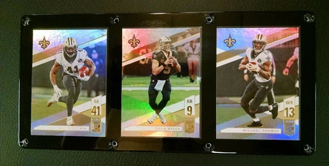 NEW ORLEANS SAINTS 3 CARD PLAQUE ALVIN KAMARA DREW BREES MICHAEL THOMAS Cover