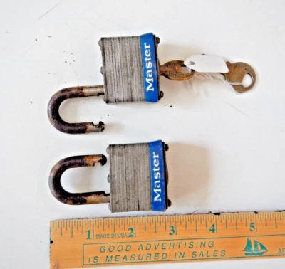 (2) Vintage - Master Lock - No. 3 - Heavy Commercial - Keyed Alike - with 2 Keys - Image 1 of 3