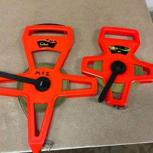 LOT OF 2 Lufkin 30 METER METRIC NY-CLAD VINYL COATED STEEL TAPE MEASURE HI-VIZ - Picture 1 of 4