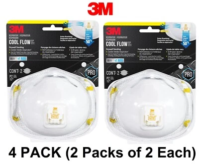 3M 8511 N95 Drywall Sanding Disposable Respirator with Cool Flow Valve (4 PACK) - Image 1 of 4