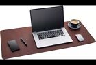 Gallaway Leather Mat, Office Desk Pad, Large 36" x 17" Dark Brown PU Leather