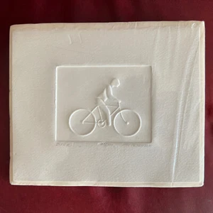 JAN PETERSON EMBOSSED FINE ART Biker 33/500 Original Limited Edition 6” X 8” - Picture 1 of 3
