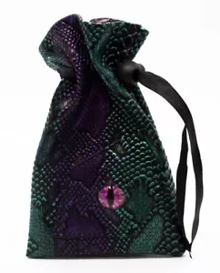 Dragon Skin Dice Bag with Eye Faux Leather by Old School Dice NEW - Picture 1 of 8
