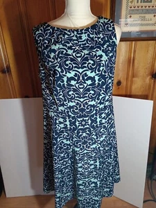 Dressbarn Damen weiß mit blau bunten Blumen Kleid Größe 14 - Bild 1 von 12