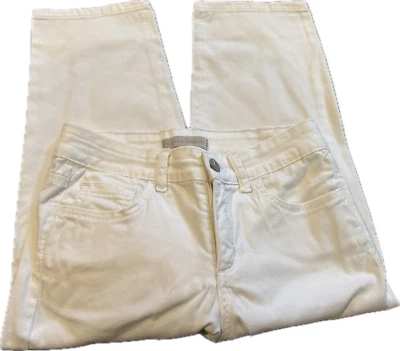 Jeans capris branco Laura Ashley, tamanho 4P, Egito, elastano de algodão - Imagem 1 de 4