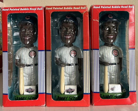 Lot Of 3 SAMMY SOSA 2001 All Star Game Chicago Cubs BOBBLE BOBBLEHEAD BOX ISSUES Cover