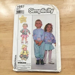 Vintage Simplicity Made in Heaven pullover pants skirt pattern 8887 size 2 uncut - Picture 1 of 2
