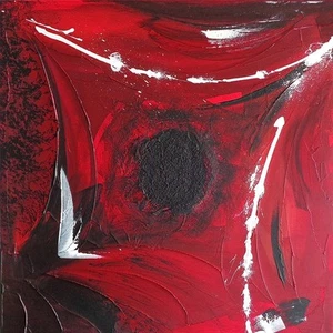 SUPERB ORIGINAL ROB VAN HEERTUM "Black Hole" ABSTRACT PAINTING - Picture 1 of 1