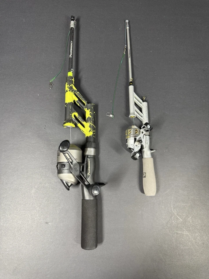 2 Tiny But Mighty Spincast Pocket Combo  Fiberglass Compact Rod with braided lin - Image 1 of 4