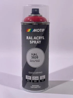 3x MOTIP RAL 3020 Verkehrsrot Glänzend Industrielack Spray Acryl 400ml 07088 - Bild 1 von 4
