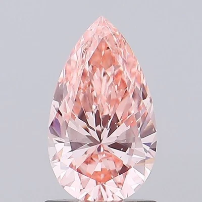 Pear 1.01ct Fancy Vivid Pink VS2 CVD IGI Certified Loose Lab Grown Diamond - Image 1 of 3