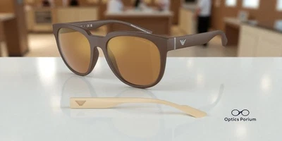 Gafas de sol para hombre EMPORIO ARMANI EA4205 52606H marrón mate marrón espejo dorado 55 mm Foto 1 de 2