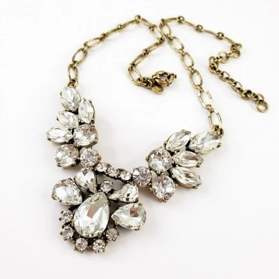 J. Collar de diamantes de imitación transparentes Crew cadena tono dorado cristal JCREW J Crew Foto 1 de 4