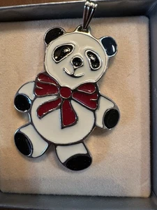 Colgante de colección Wallace Plateros Esmalte OSO PANDA Adorno de Navidad - Imagen 1 de 4