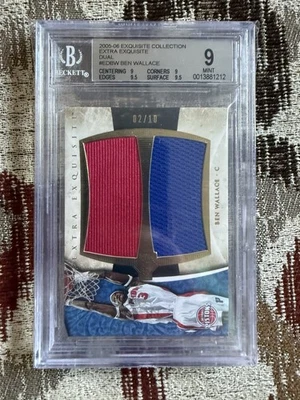 2005-06 Exquisite Ben Wallace Extra Exquisite Dual 02/10 BGS 9 - Image 1 of 2