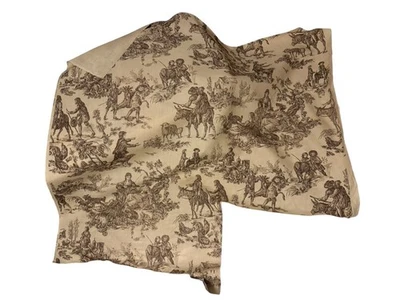 1 + Yds Schumacher Le Meunier et son Fils Edith Warton 54" Wide Linen Tan Toile - Image 1 of 4