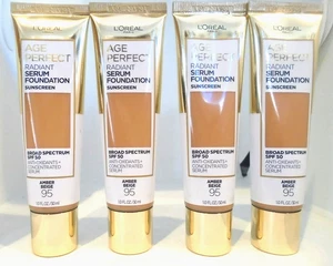 L'oreal Age Perfect Radiant Serum Foundation #95 Amber Beige 1 oz 4-PACK - Picture 1 of 2