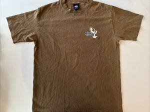 VTG Stussy 90's Streetwear Stickman Jazz Saxophone Olive Green Made in USA L - Picture 1 of 8