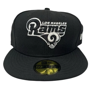Gorra ajustada de los Rams de Los Ángeles 7-1/2 negra New Era 59Fifty NFL fútbol nuevo sin etiquetas - Imagen 1 de 16