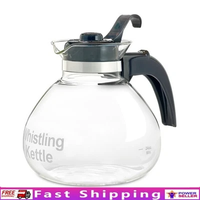Hervidor de agua de vidrio borosilicato tapa silbante compatible con inducción 12 tazas sin BPA nuevo Foto 1 de 4