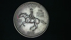 1999 P Delaware Quarter Die break & Spitting horse Error - Picture 1 of 3