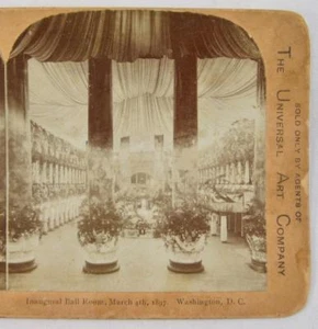 Stereoview F A Messerschmidt Inaugural Ball Room March 4 1897 Washington DC (O) - Picture 1 of 4